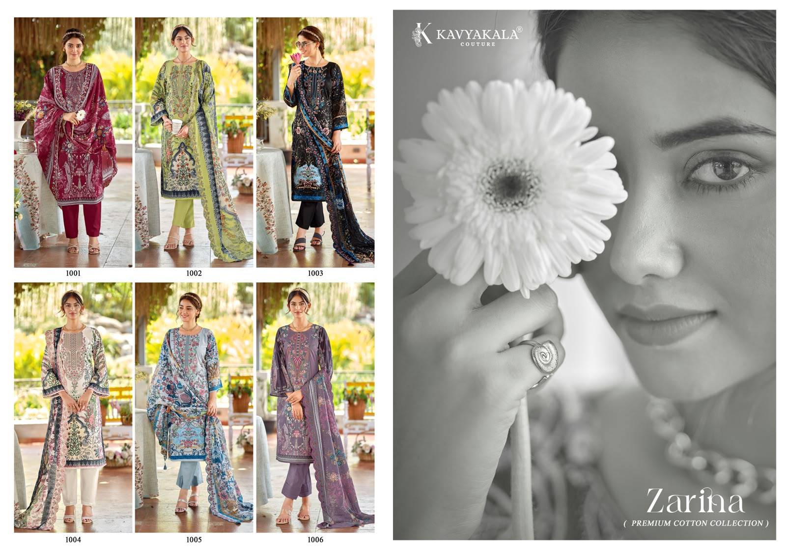 Zarina By KAVYA‎‎ KALA 1001 To 1006 Series Beautiful Festive Suits Stylish Fancy Colorful Casual Wear & Ethnic Wear Lawn Cotton Print Dresses At Wholesale Price